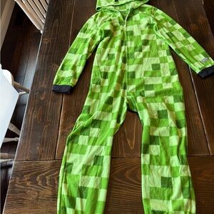 Green Minecraft  Pixelated Kids One Piece PJ or costume